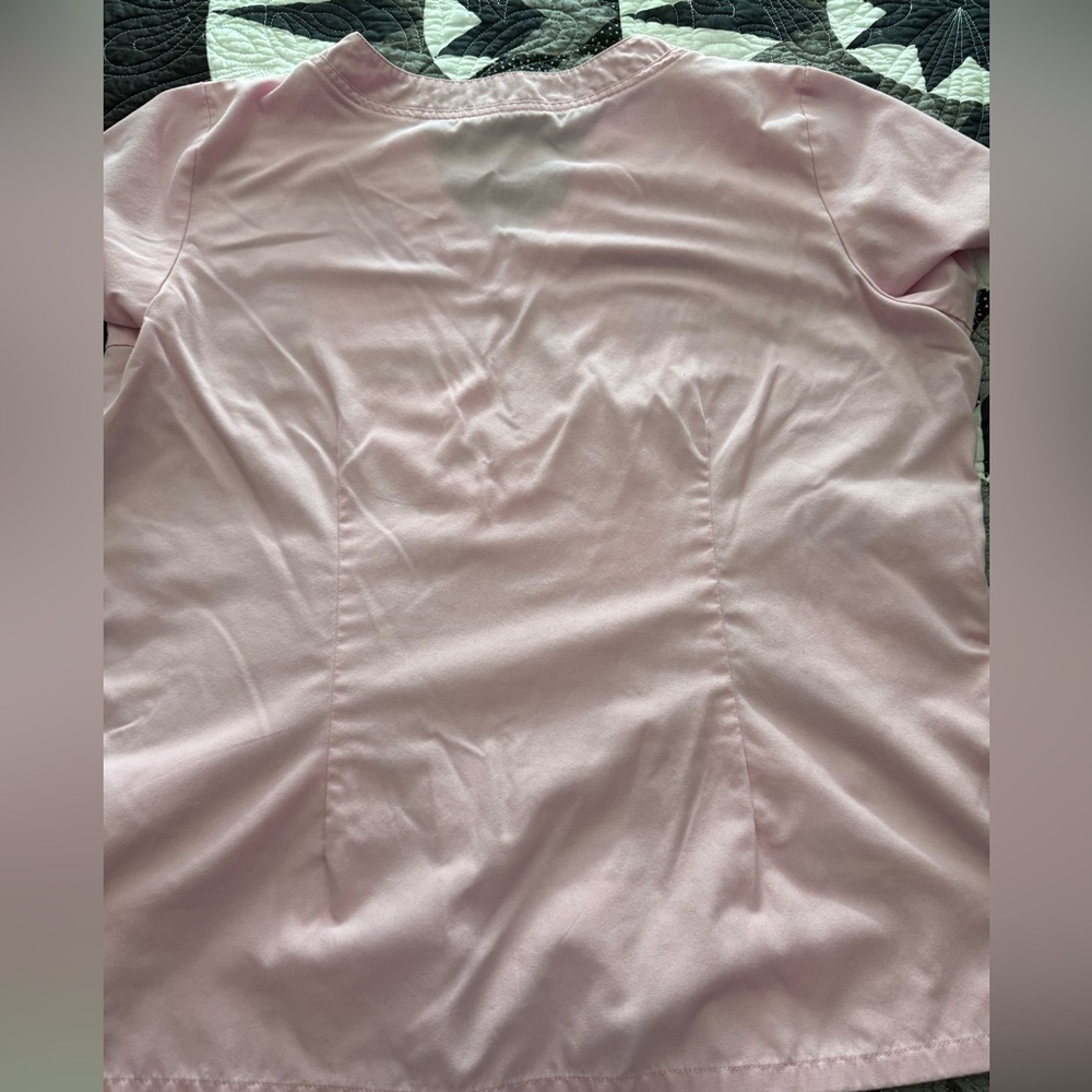 Pink V-Neck Scrub Top - Picture 5 of 5